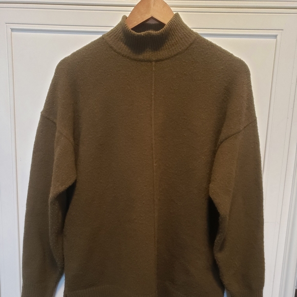 Simons Cozy Mock-neck Sweater - Olive Green S - Picture 1 of 14